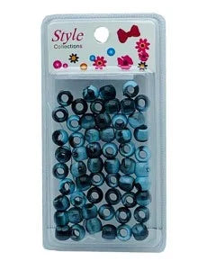 Style Collection Pattern Beads BD012 Black And Light Blue