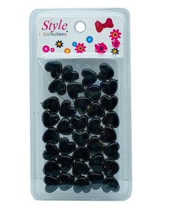 Style Collection Heart Shape Hair Beads BD003BLK
