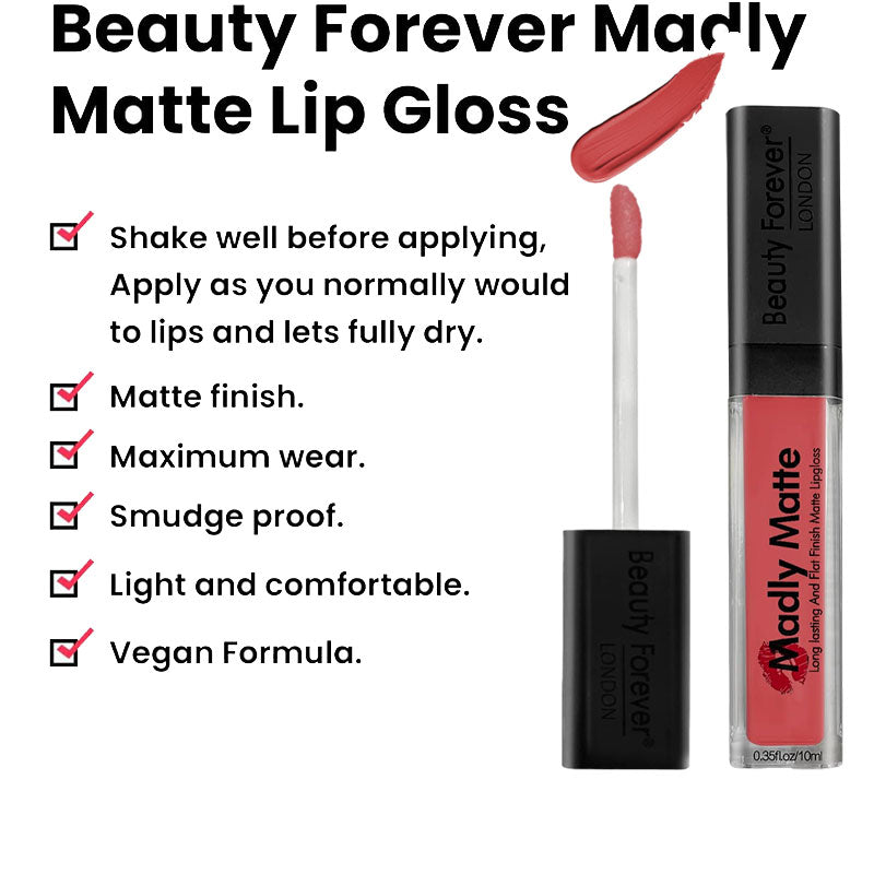 Madly Matte Long Lasting Lip Gloss Coral Sass 716