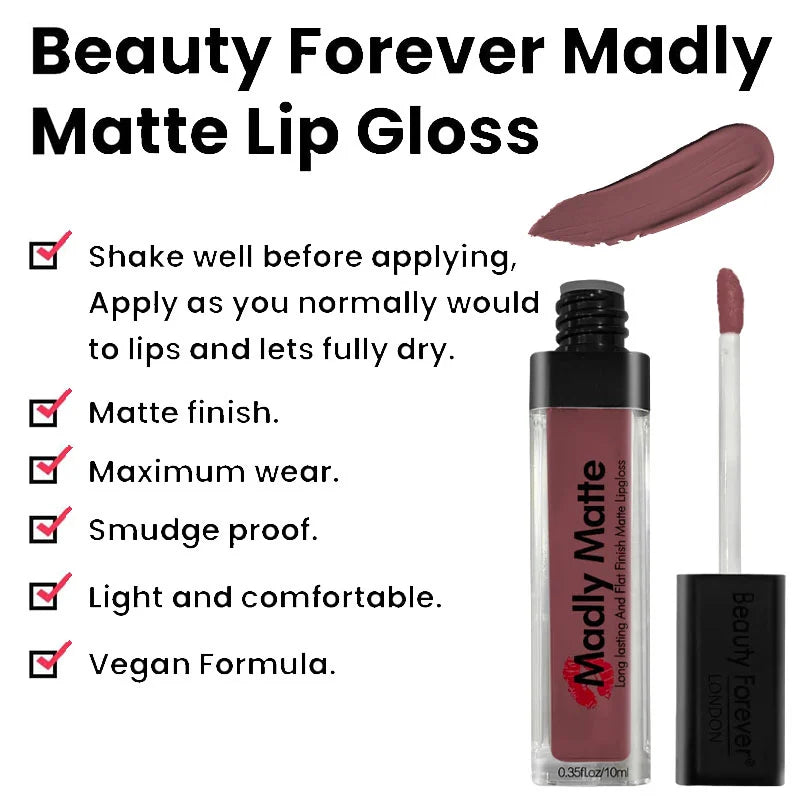 Madly Matte Long Lasting Lip Gloss Trouble Shake 714