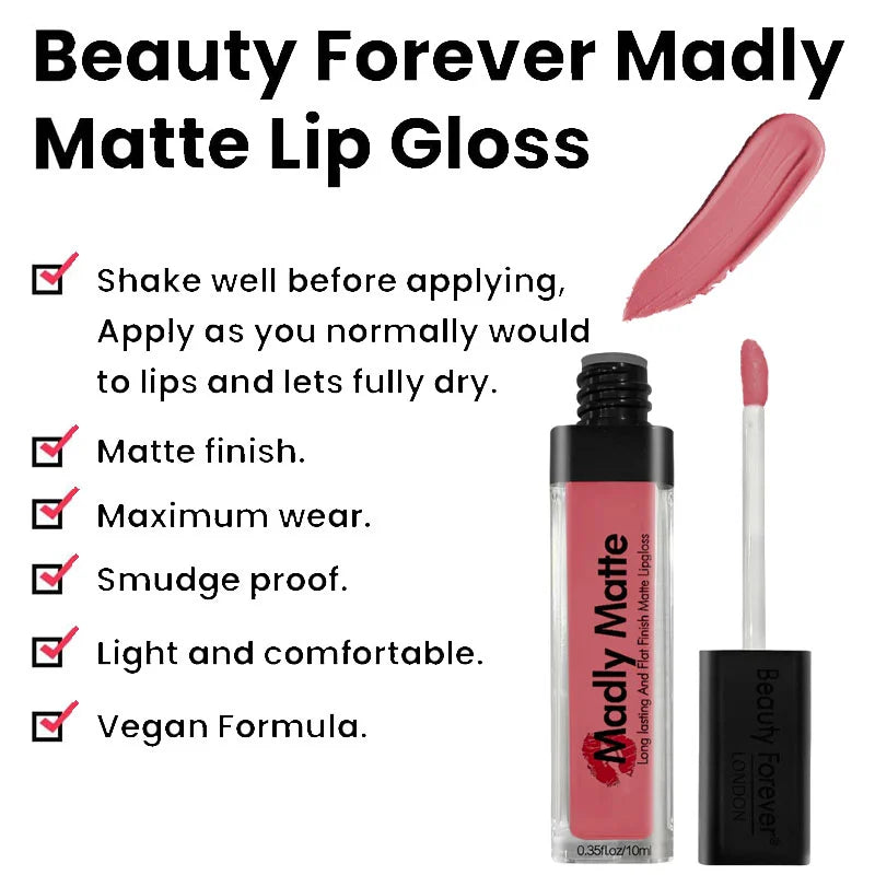 Madly Matte Long Lasting Lip Gloss Blush 713