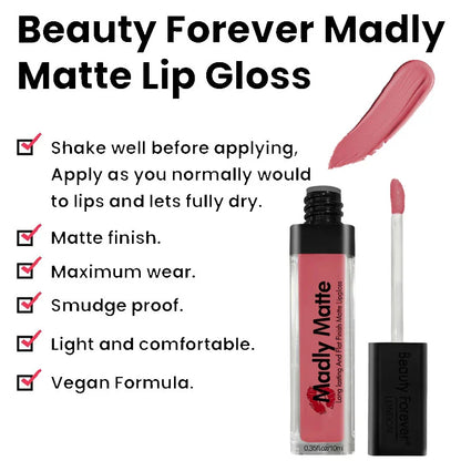Madly Matte Long Lasting Lip Gloss Blush 713