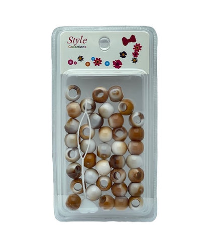 Style Collection Hair Beads White And Beige BD009E