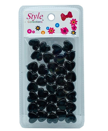 Style Collection Heart Shape Hair Beads BD003BLK